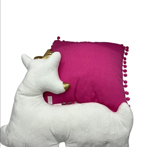 NWT Merry and Bright 2pc. Pink & White Accent Pillow Set - Picture 5 of 5